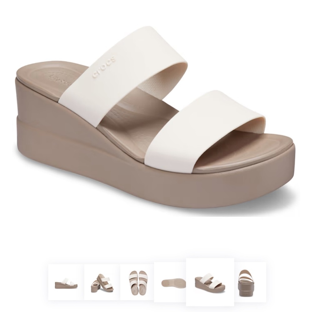 Crocs Brooklyn Mid Wedge Stucco/Mushroom size 7